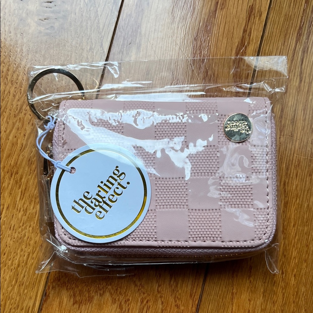 Blush Checkered Key & Card Holder